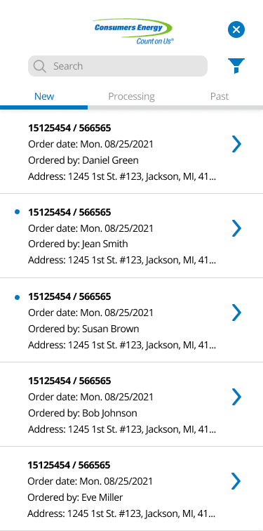 Minor Material Ordering system — view 2